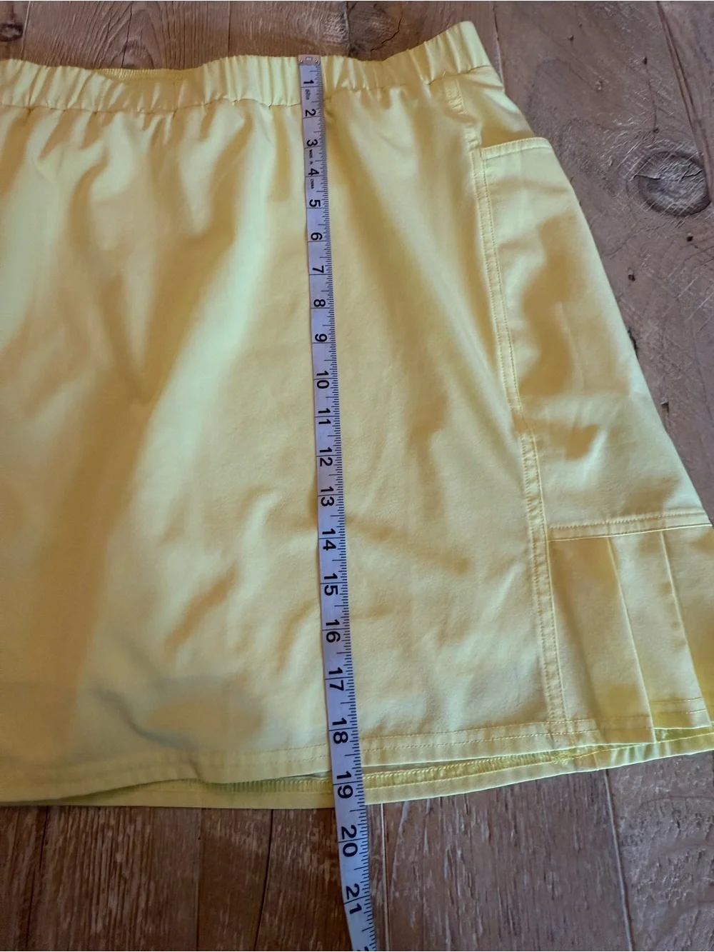 Chico's Yellow Pleated Hem Skort Pockets
